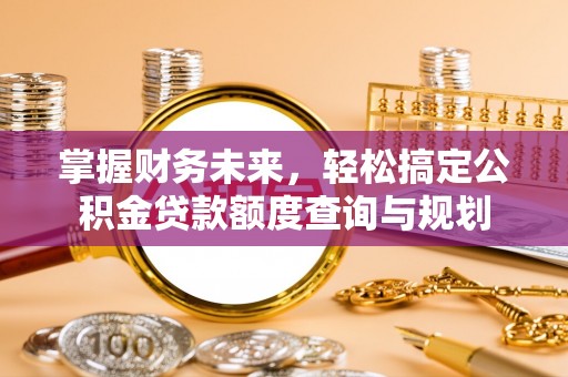 汝城掌握财务未来，轻松搞定公积金贷款额度查询与规划