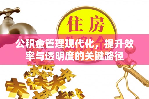 汝城公积金管理现代化，提升效率与透明度的关键路径